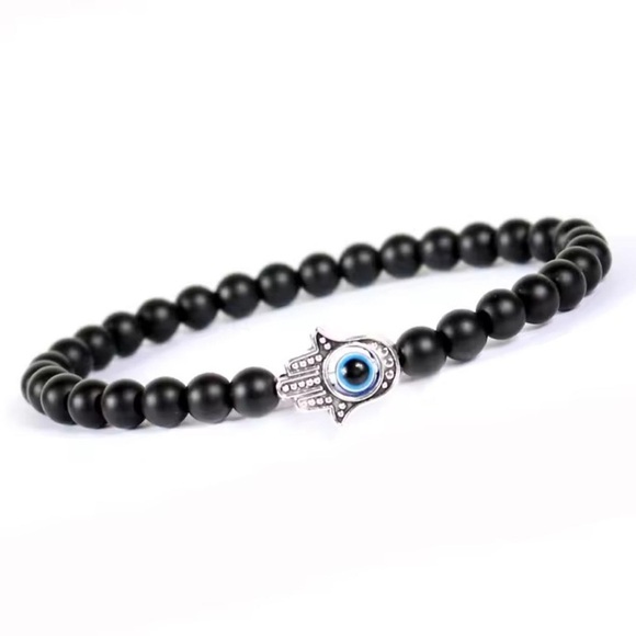 Zara Other - Black Beaded Bracelet with Silver Charm